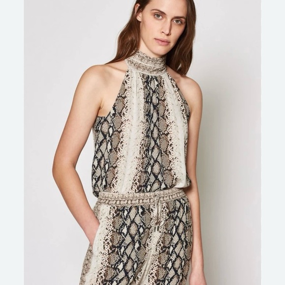 Joie Erola Mock-Neck Snakeskin Print Top – Size Small - Picture 1 of 9